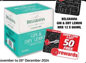 BELGRAVIA GIN & DRY LEMON NRB 12 X 660ML 