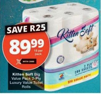 Kitten Soft Big Value Pack 2-Ply Luxury Value Toilet Rolls