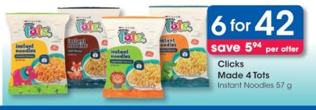 Clicks Made 4 Tots Instant Noodles 57g