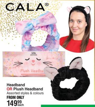 Headband OR Plush Headband Assorted styles & colours