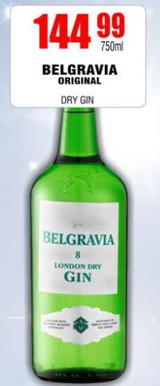 BELGRAVIA ORIGINAL DRY GIN 750ml 