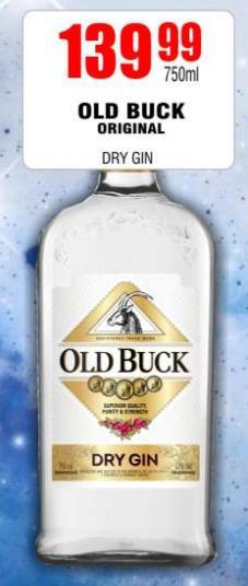 OLD BUCK ORIGINAL DRY GIN 750 ml