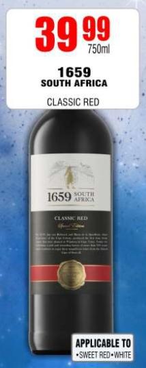 1659 South Africa Classic Red 750 ml