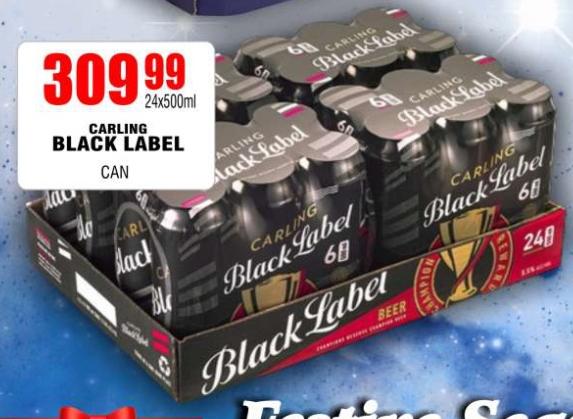 CARLING BLACK LABEL CAN 24x500ml 