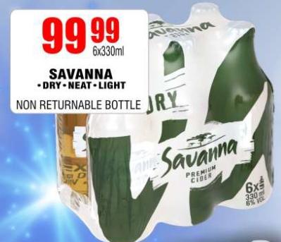 Savanna Dry Neat Light 6x330ml 