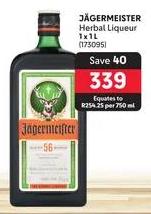 Jägermeister Herbal Liqueur 1 x 1L