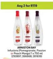 Any 2 ARNISTON BAY Infusions (Pomegranate, Passion or Peach Mango) 750 ml