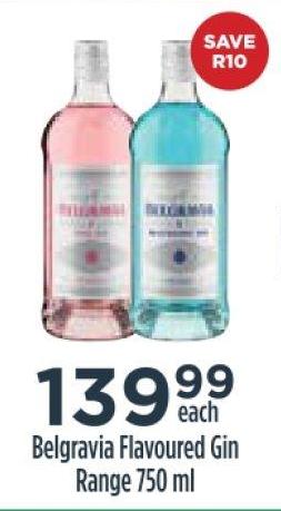 Belgravia Flavoured Gin Range 750 ml