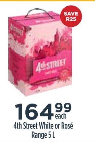 4th Street White or Rosé Range 5 L