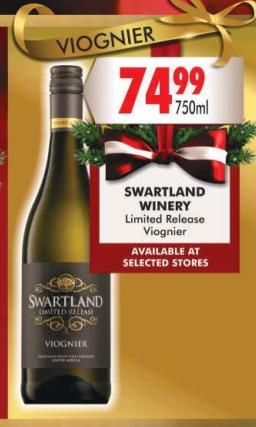 Swartland Winery Limited Release Viognier 750ml