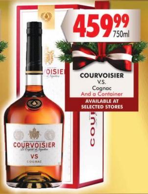 Courvoisier V.S. Cognac And a Container 750ml