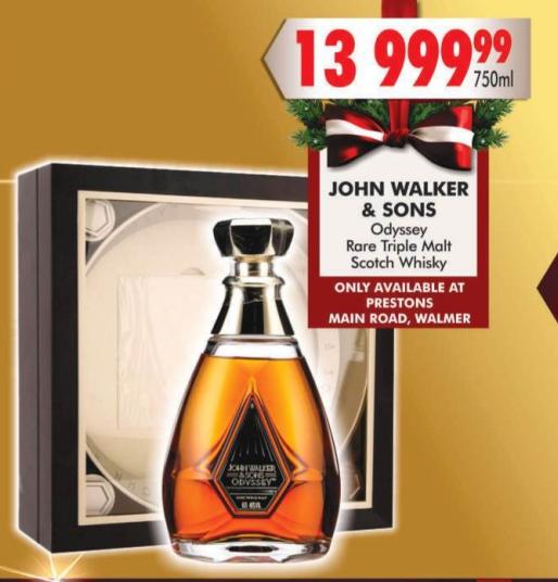 John Walker & Sons Odyssey Rare Triple Malt Scotch Whisky 750ml