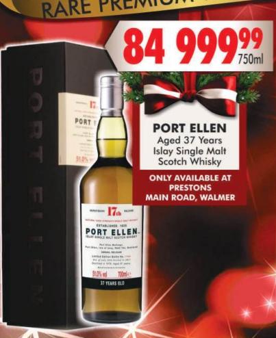 PORT ELLEN Aged 37 Years Islay Single Malt Scotch Whisky 750ml