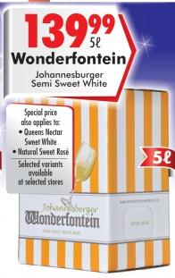 Wonderfontein Johannesburger Semi Sweet White 5L