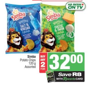 Any 2 Simba Potato Chips Assorted 120 g