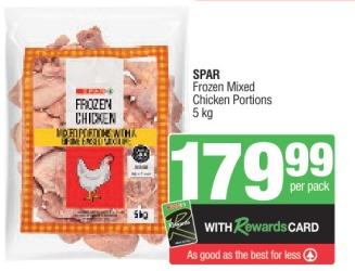 SPAR Frozen Mixed Chicken Portions 5 kg