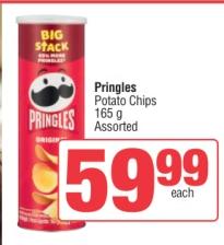 Pringles Potato Chips 165g Assorted