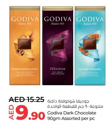 Godiva Dark Chocolate 90gm Assorted per pc