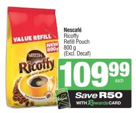 Nescafé Ricoffy Refill Pouch 800 g (Excl. Decaf) 