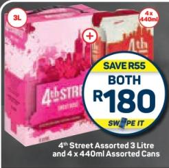 4th Street Assorted 3 Litre and 4 x 440ml Assorted Cans