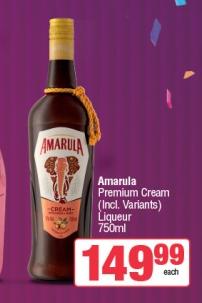 Amarula Premium Cream Liqueur 750ml