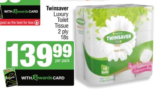 Twinsaver Luxury Toilet Tissue 2 ply 18s