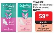 Stayfree Maxi Thick Sanitary Pads (All variants) 4x10's