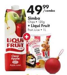 Simba Chips 120 gm + Liqui Fruit 1Ltr 