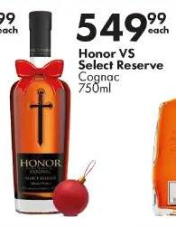 Honor VS Select Reserve Cognac 750ml