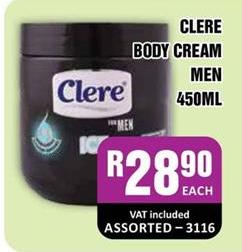 CLERE BODY CREAM MEN 450ML