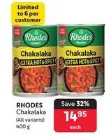 RHODES Chakalaka Extra Hot & Spicy 400 g