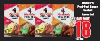 Nando's Peri-Peri Sauce Sachet Assorted 4 x 25g