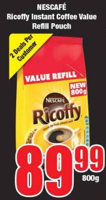 NESCAFÉ Ricoffy Instant Coffee Value Refill Pouch 800g