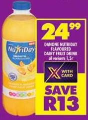 Danone Nutriday Flavoured Dairy Fruit Drink all variants 1.5 Ltr 