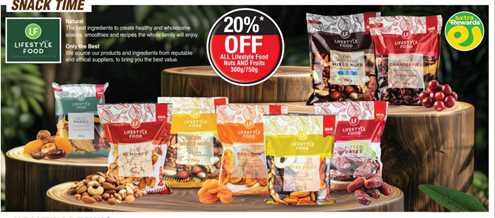 20% Off All Lifestyle Food Nuts And Fruit 300g/750g