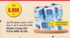 Nadec Long Life F/Fat Milk 4x1 ltr