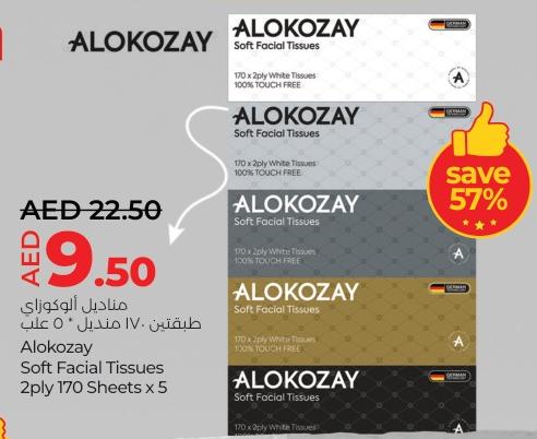 Alokozay  Soft Facial Tissues 2ply 170 Sheets x 5