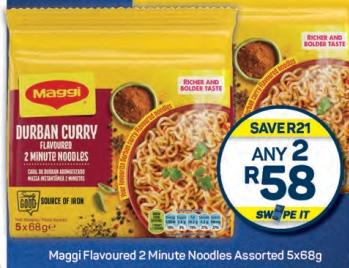 Any 2 Maggi Flavoured 2 Minute Noodles Assorted 5x68g