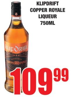 KLIPDRIFT COPPER ROYALE LIQUEUR 750 ml